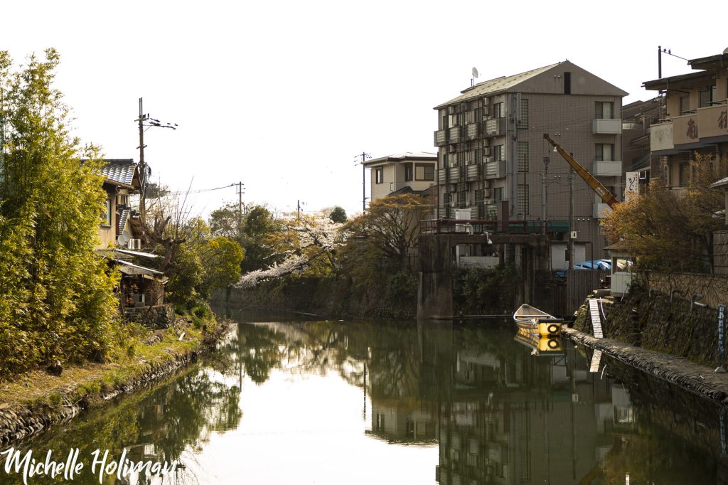 River at sunrise in Arashiyama, Kyoto, Japan