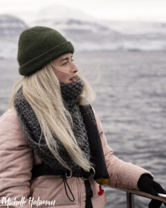 Michelle in heavy duty winter gear in Svalbard